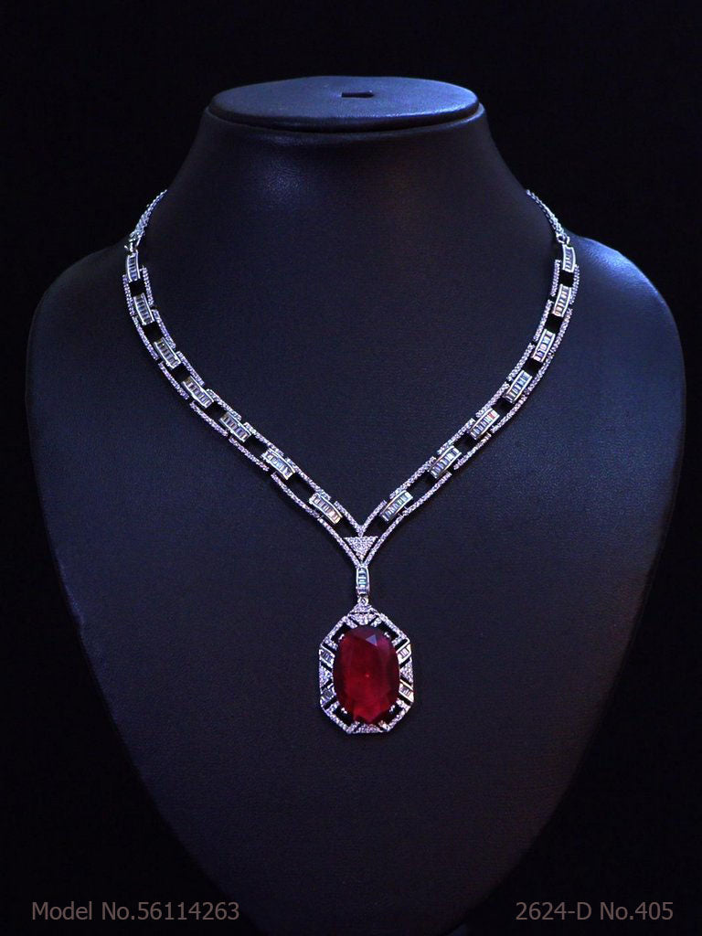Light weighted CZ Necklace Set - View 3