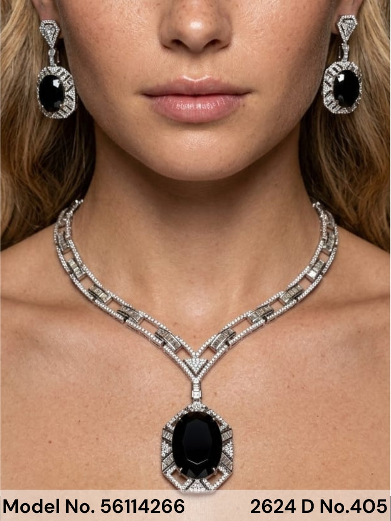 American Diamond Necklace Set | Wonderful Gift Item - Style 3 - Amaara World