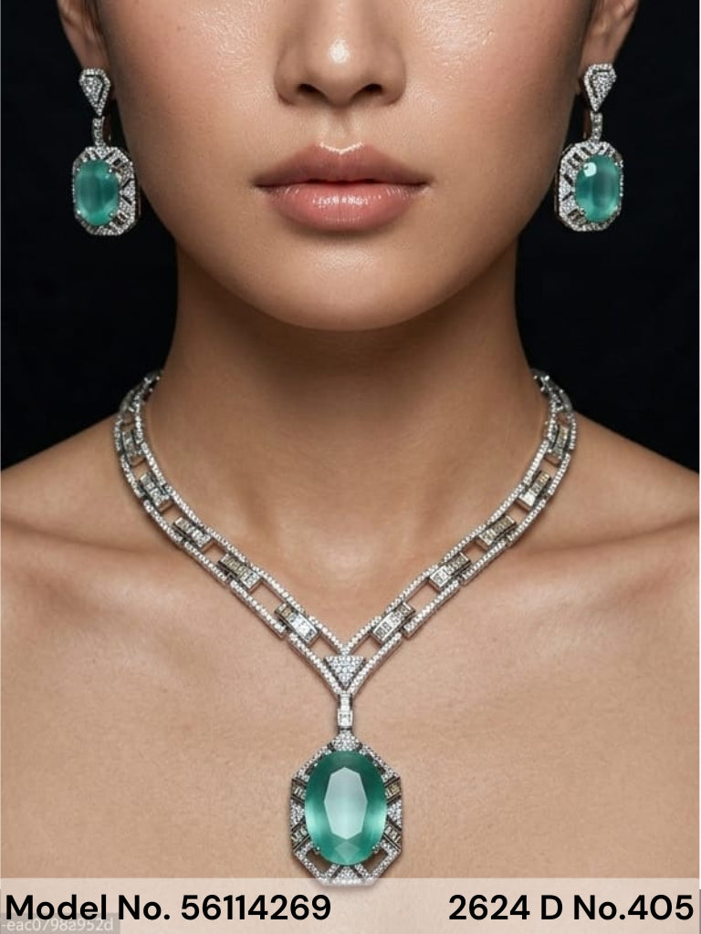 American Diamond Necklace Set | Wonderful Gift Item - Style 5 - Amaara World
