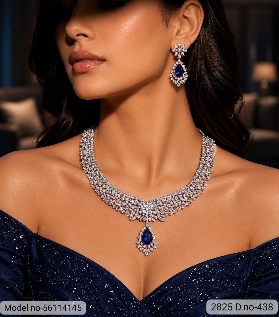 American Diamond Necklace Set | Wonderful Gift Item - Style 2 - Amaara World