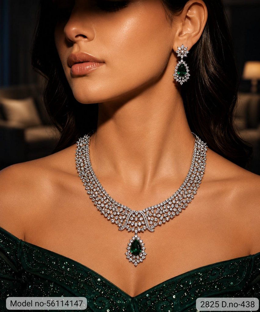American Diamond Necklace Set | Wonderful Gift Item - Style 4 - Amaara World