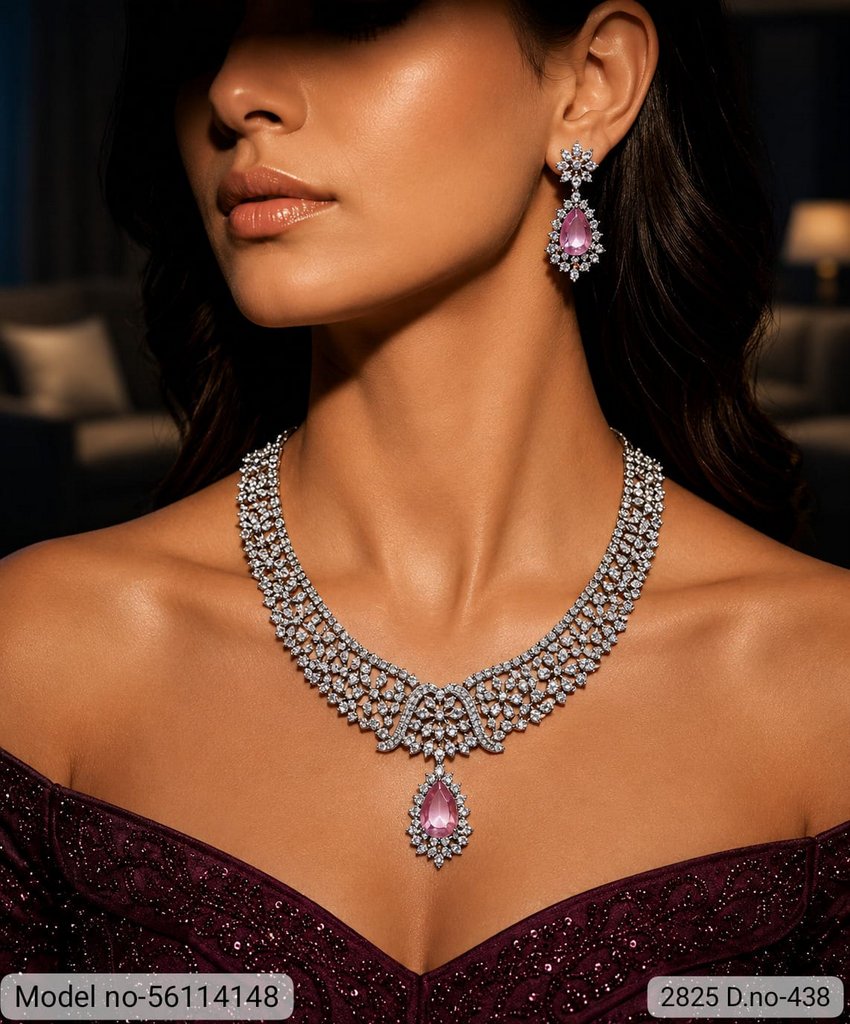 American Diamond Necklace Set | Wonderful Gift Item - Style 5 - Amaara World