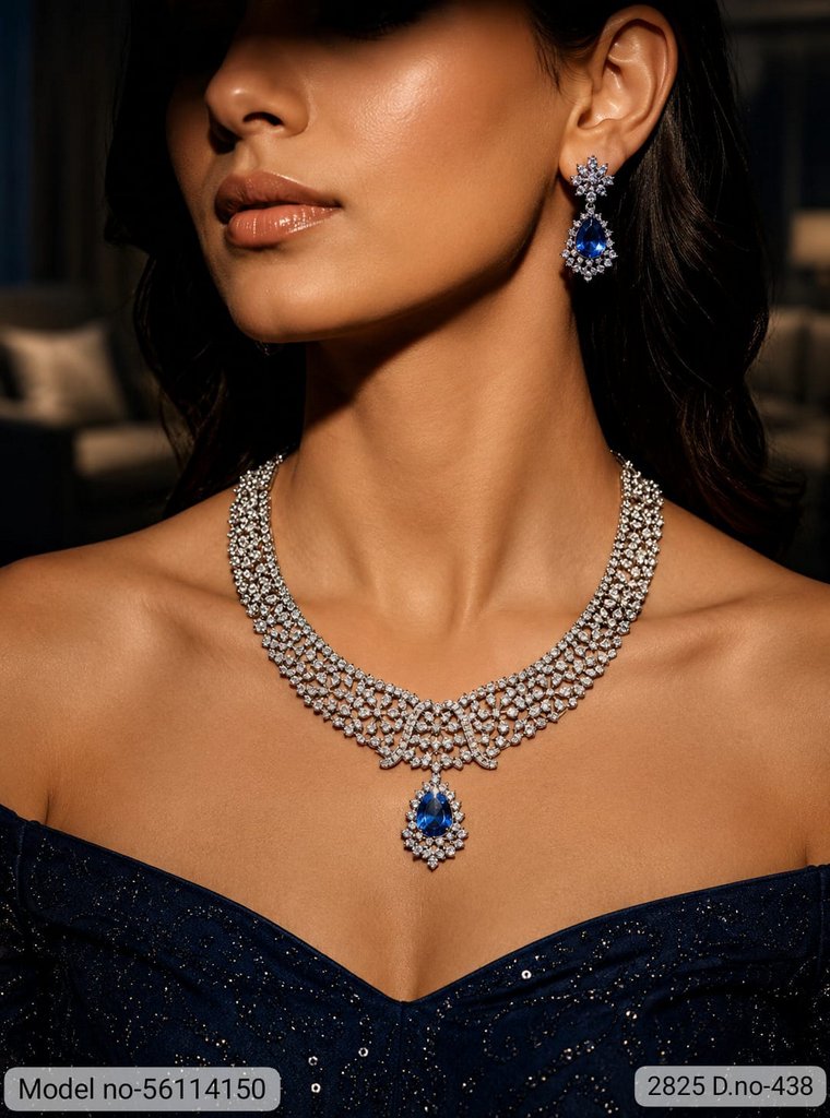 American Diamond Necklace Set | Wonderful Gift Item - Style 7 - Amaara World