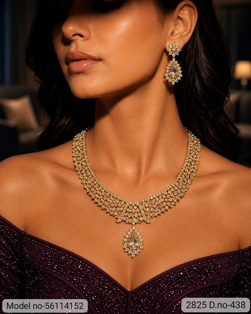 American Diamond Necklace Set | Wonderful Gift Item - Style 9 - Amaara World