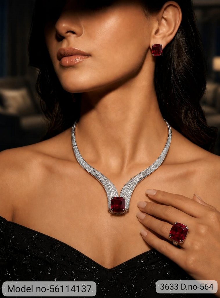Original Cubic Zircon | Classic Necklace Set - Style 2 - Amaara World