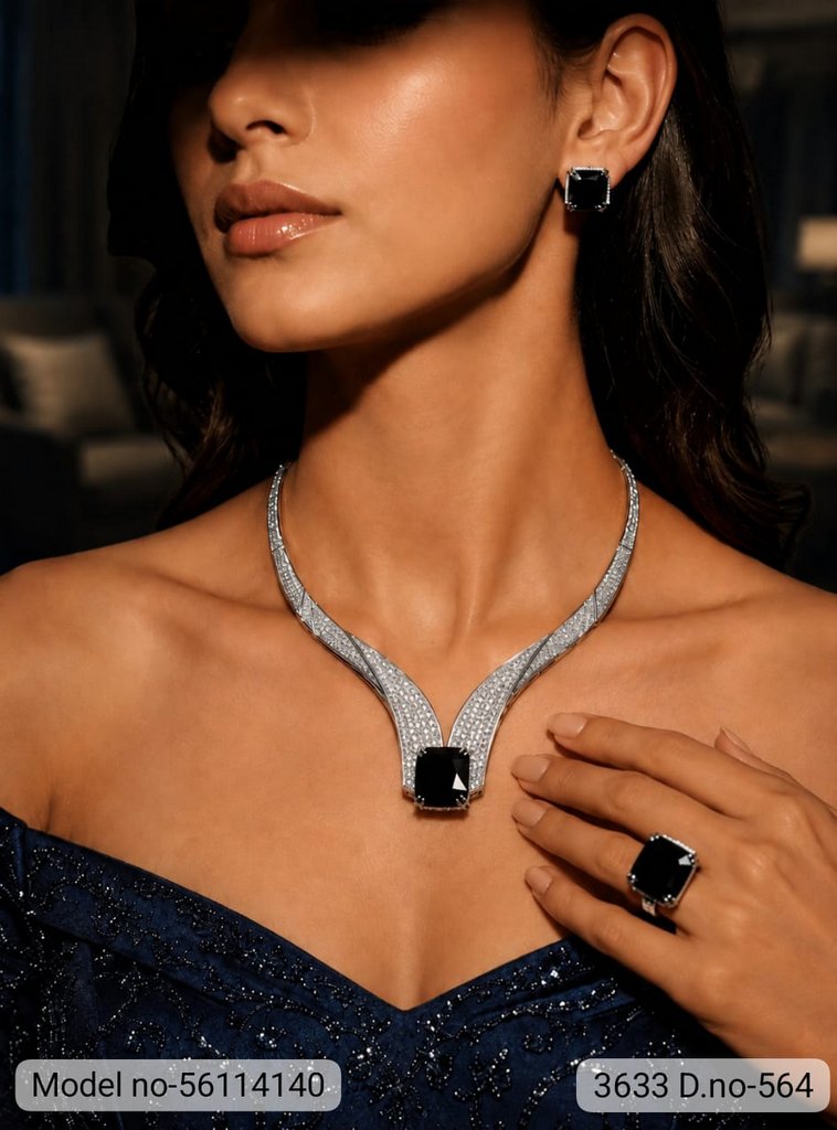 Original Cubic Zircon | Classic Necklace Set - Style 4 - Amaara World