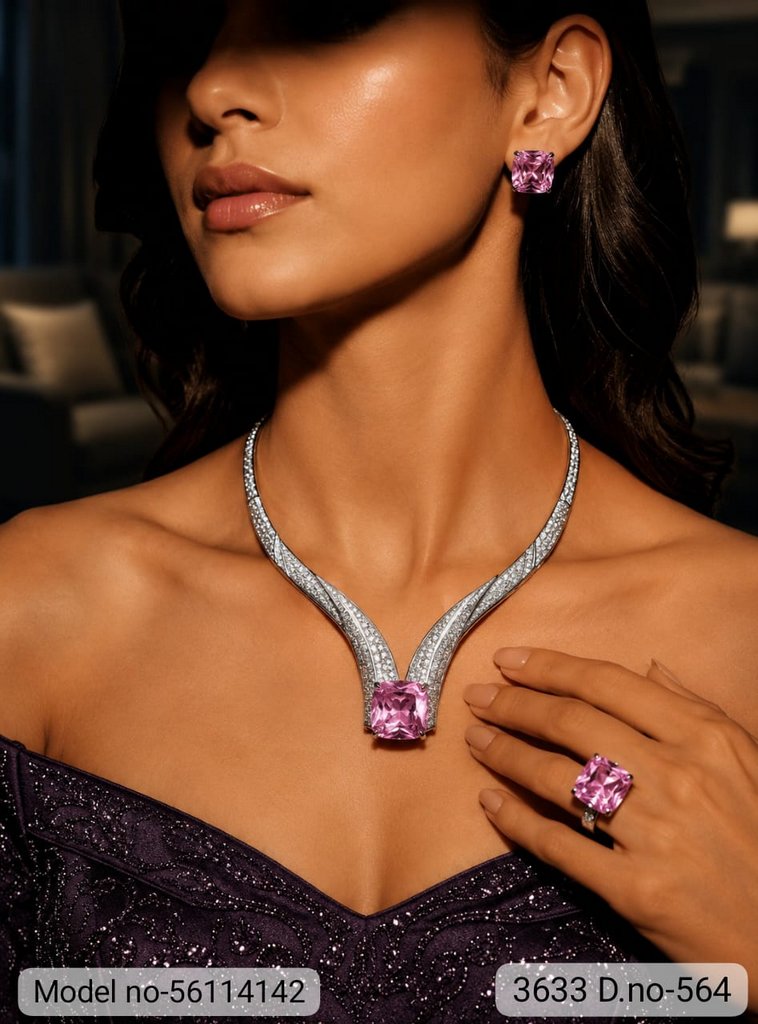 Original Cubic Zircon | Classic Necklace Set - Style 4 - Amaara World