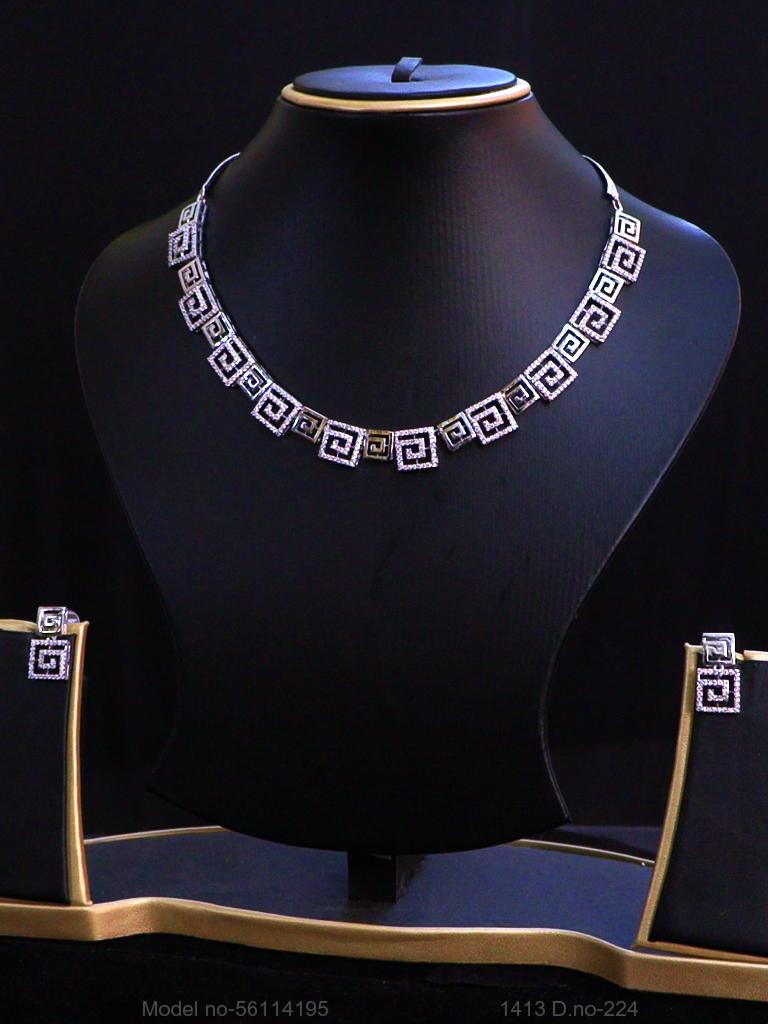 Classic Necklace | AD Jewellery | Handcrafted - Amaara World