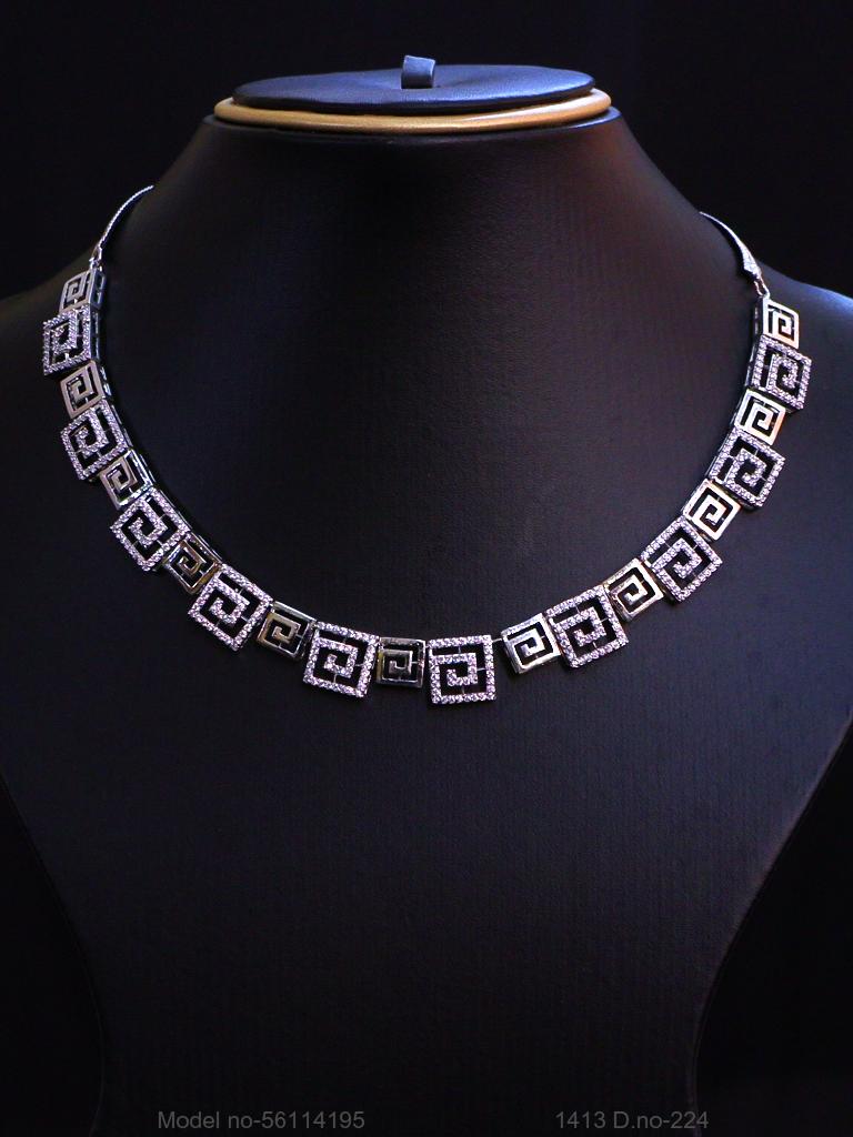 Classic Necklace | AD Jewellery | Handcrafted - View 2