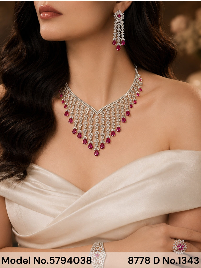 Handmade Traditional Masterpiece Zircon Jewelry Set - Amaara World