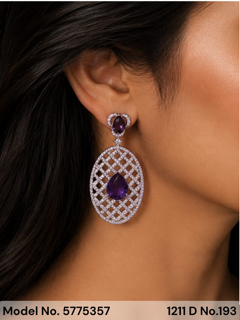 Diamond Replica Long Earrings - Style 8 - Amaara World