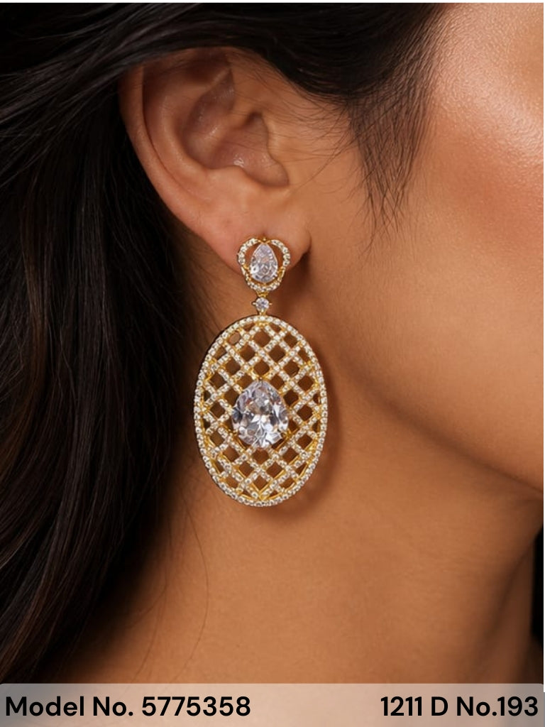 Diamond Replica Long Earrings - Style 9 - Amaara World