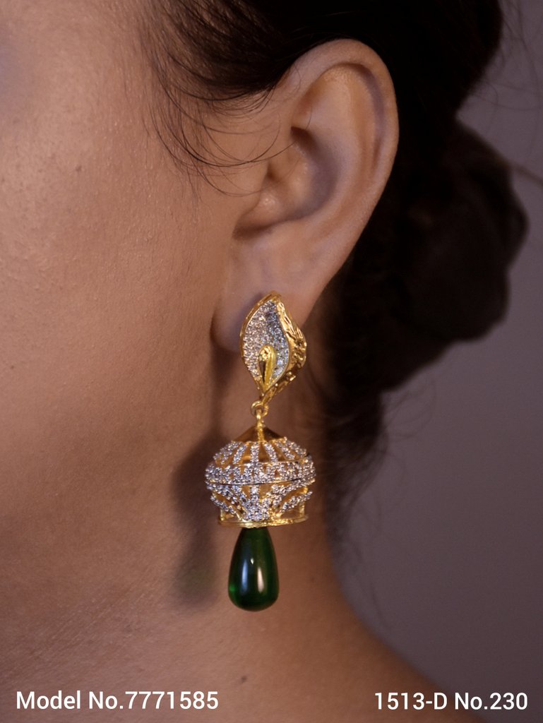 Designer Handmade Cz Earrings - Style 2 - Amaara World
