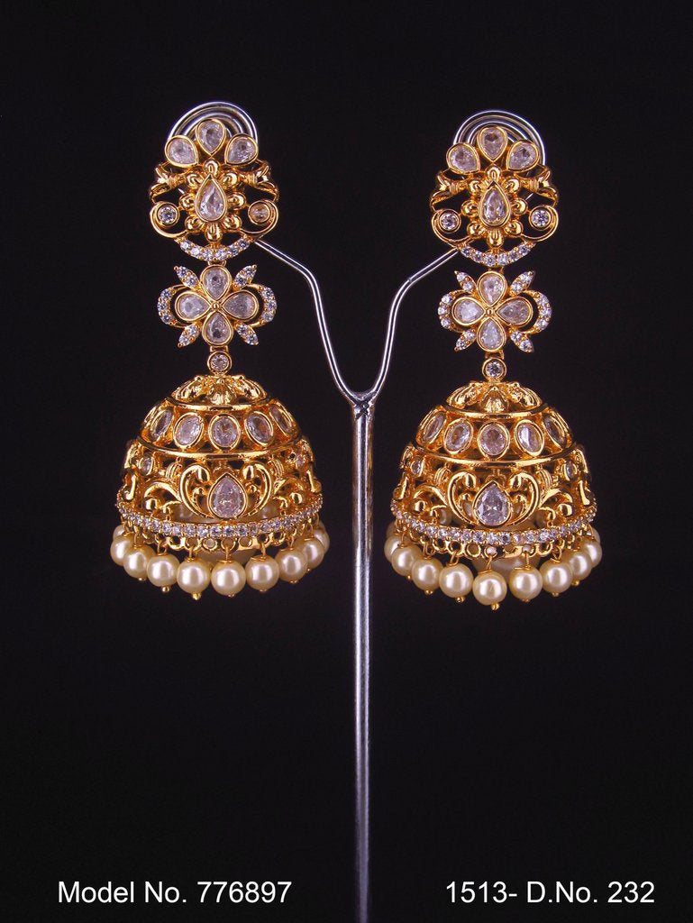 Statement Earrings with AD stones - Style 2 - Amaara World