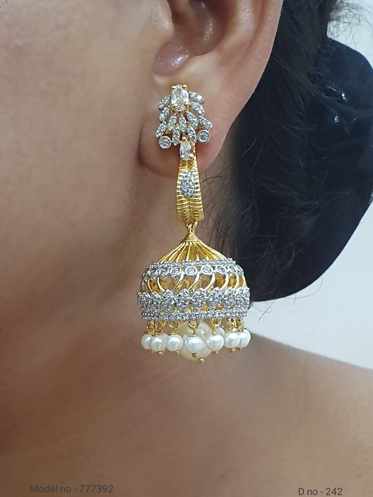 Real Zircon Long Fashion Earrings - Style 1 - Amaara World