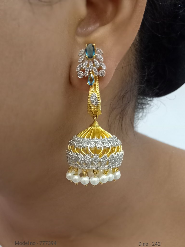 Real Zircon Long Fashion Earrings - Style 2 - Amaara World