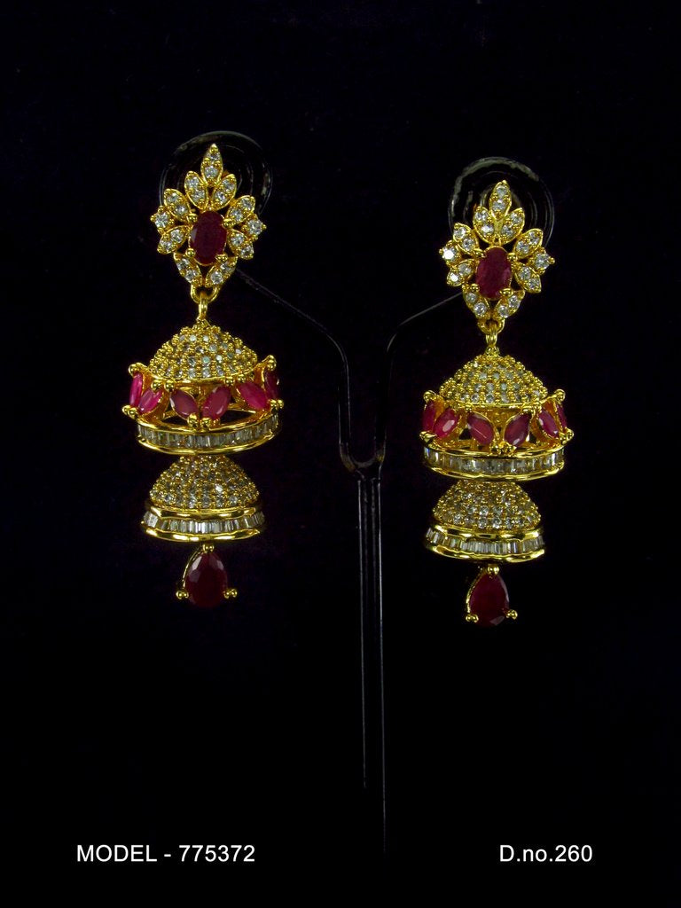 Artificial Diamond Earrings - View 2 - Amaara World