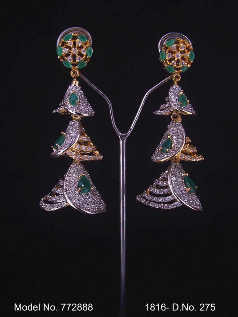 Imitation Jewelry | Cz Earrings - Style 3 - Amaara World