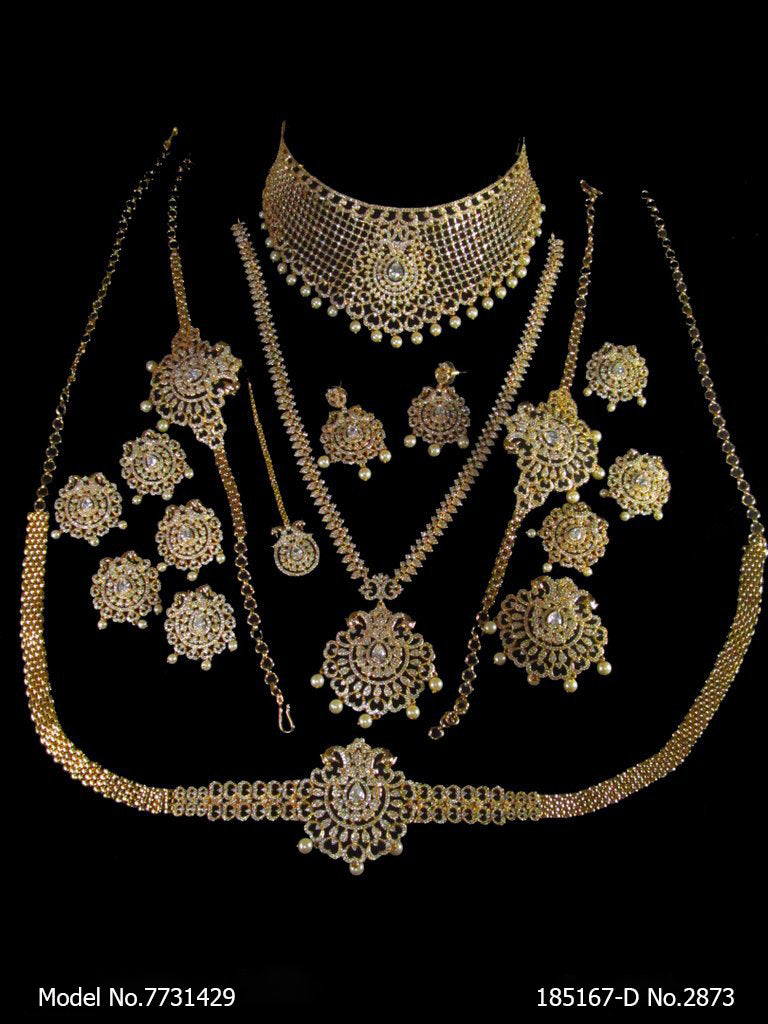 American Diamond Handcrafted Jewelry Set - 7731425 - Color variant