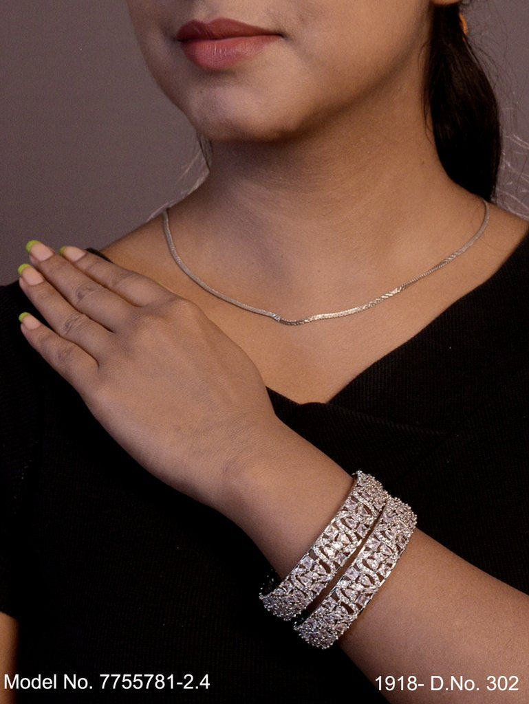 Golden Spark CZ Bangles - View 2 - Amaara World