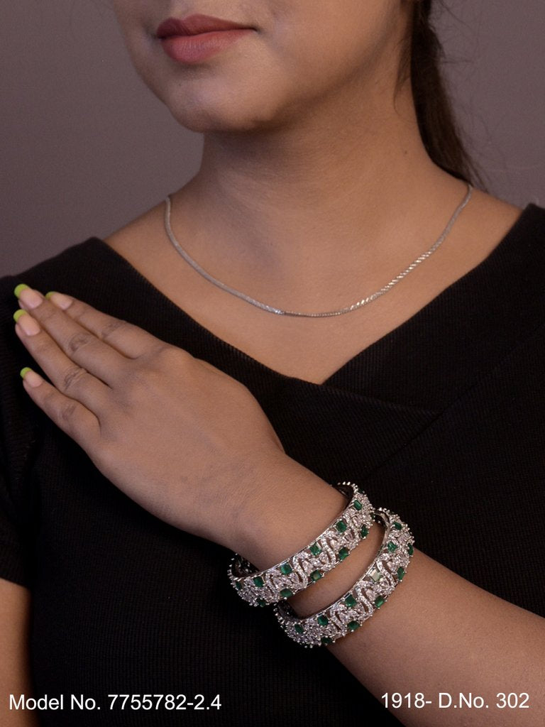 Royal Spark CZ Bangles - View 2 - Amaara World