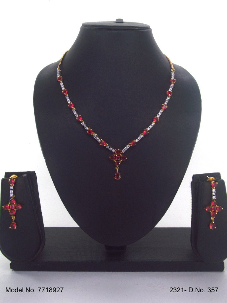 Classic yet Trendy | Cz Fashion Necklace Set - Style 2 - Amaara World