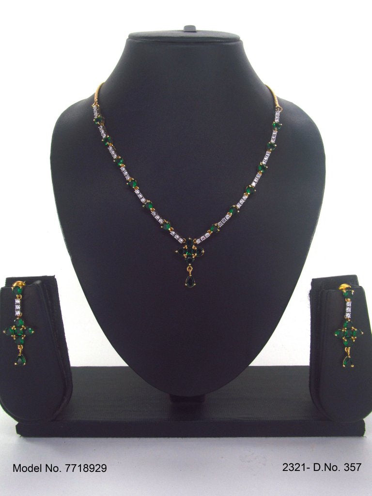 Classic yet Trendy | Cz Fashion Necklace Set - Style 3 - Amaara World
