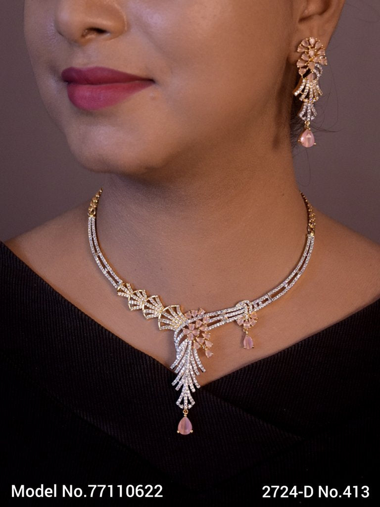 Classic Cz Necklace | Light Sets for All Occasions - Style 2 - Amaara World