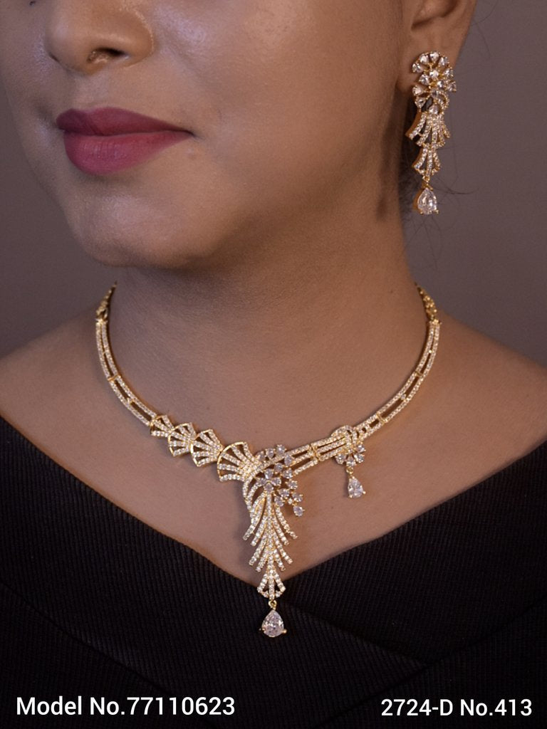 Classic Cz Necklace | Light Sets for All Occasions - Style 3 - Amaara World