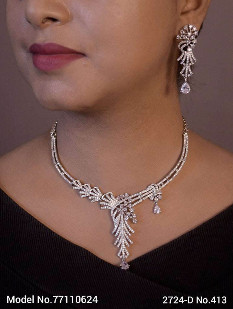 Classic Cz Necklace | Light Sets for All Occasions - Style 4 - Amaara World