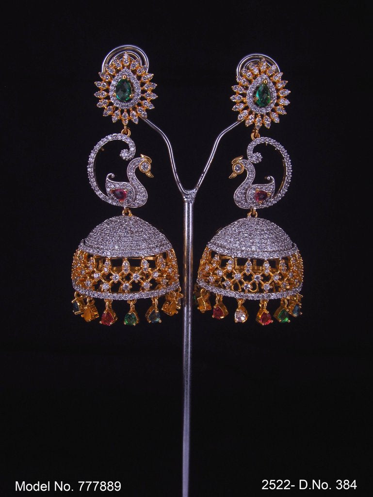 Earrings made of Cubic Zircons - View 2 - Amaara World