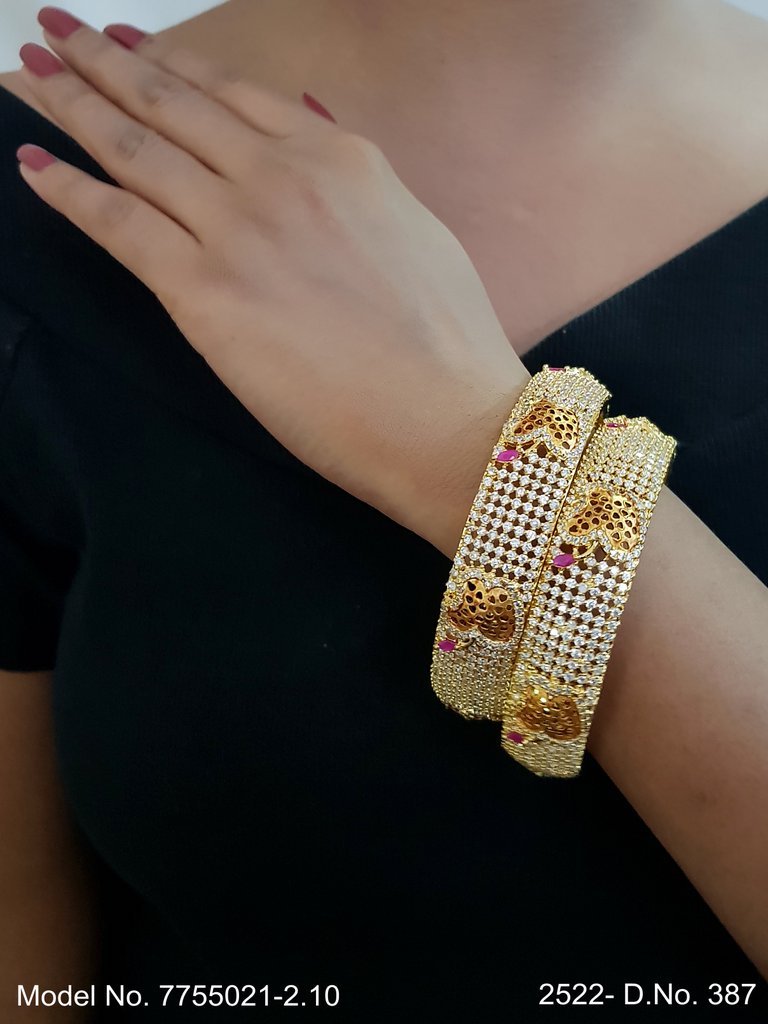 Royal Spark CZ Bangles - View 2 - Amaara World