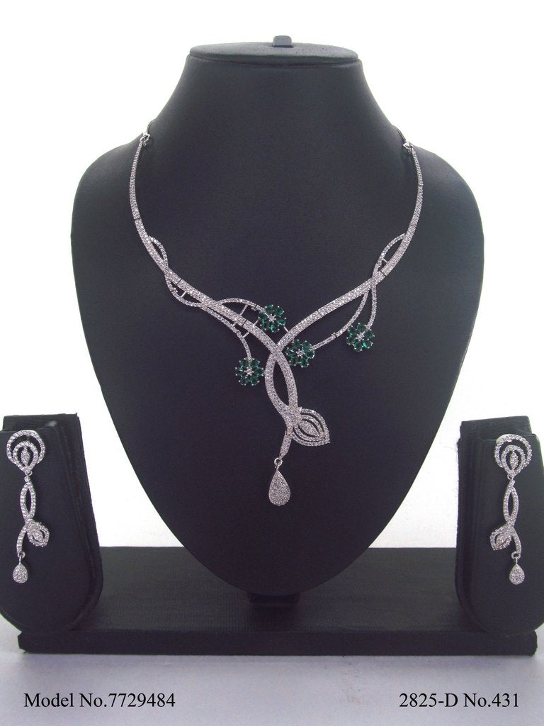 Artificial Diamond Cz Jewelry Set - Style 1 - Amaara World