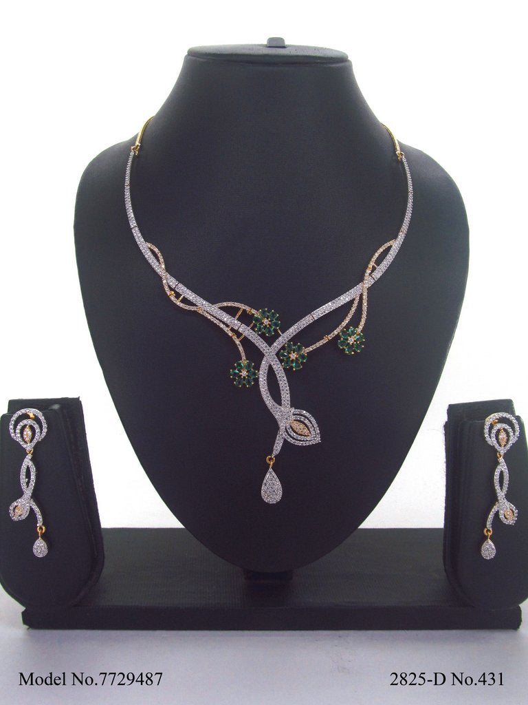 Artificial Diamond Cz Jewelry Set - Style 2 - Amaara World