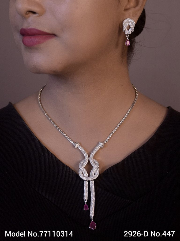 Made in India | Cz Necklace Set - Style 1 - Amaara World