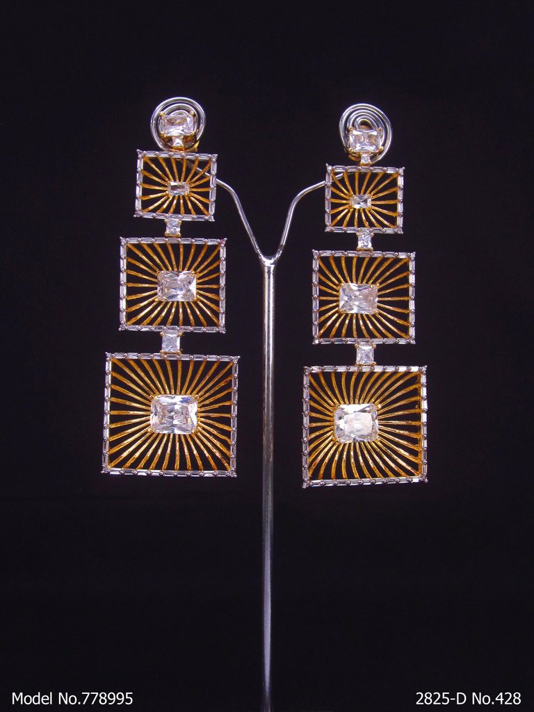 Imitation Jewelry | Cz Earrings - View 2 - Amaara World