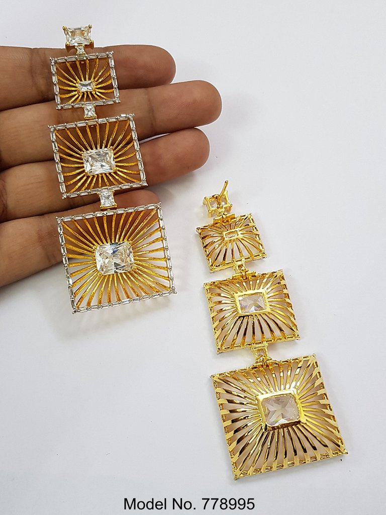 Imitation Jewelry | Cz Earrings - View 3 - Amaara World
