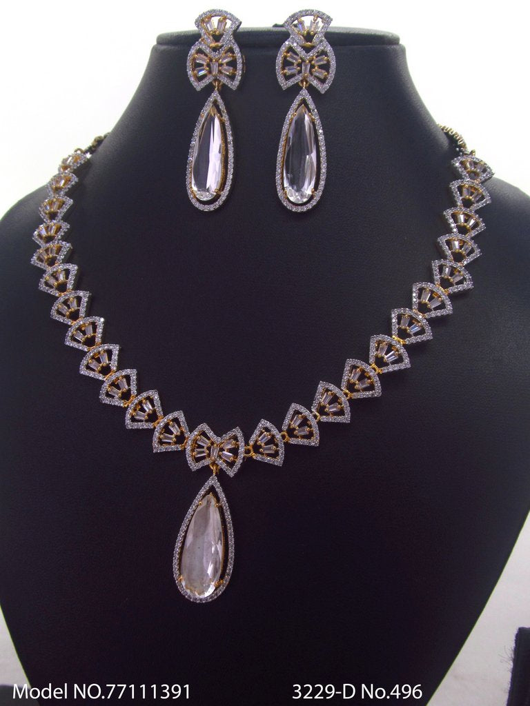 Made in India | Cz Necklace Set - Style 3 - Amaara World