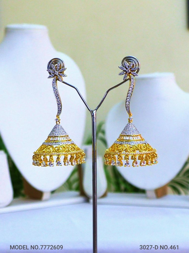 Statement Earrings with AD stones - Style 2 - Amaara World