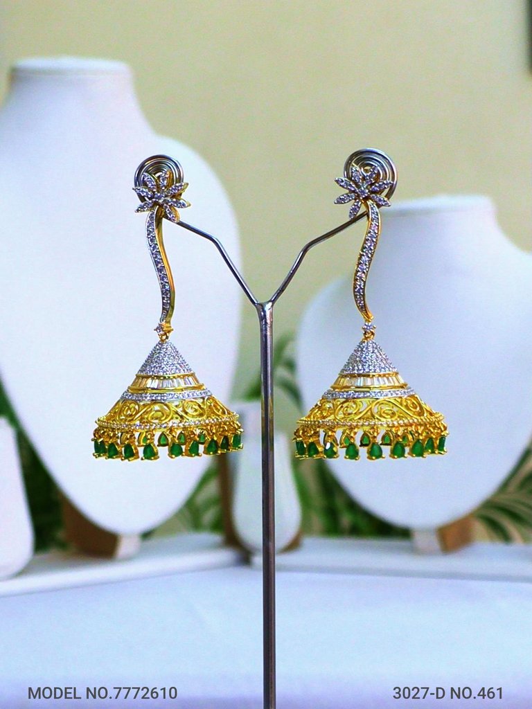 Statement Earrings with AD stones - Style 3 - Amaara World