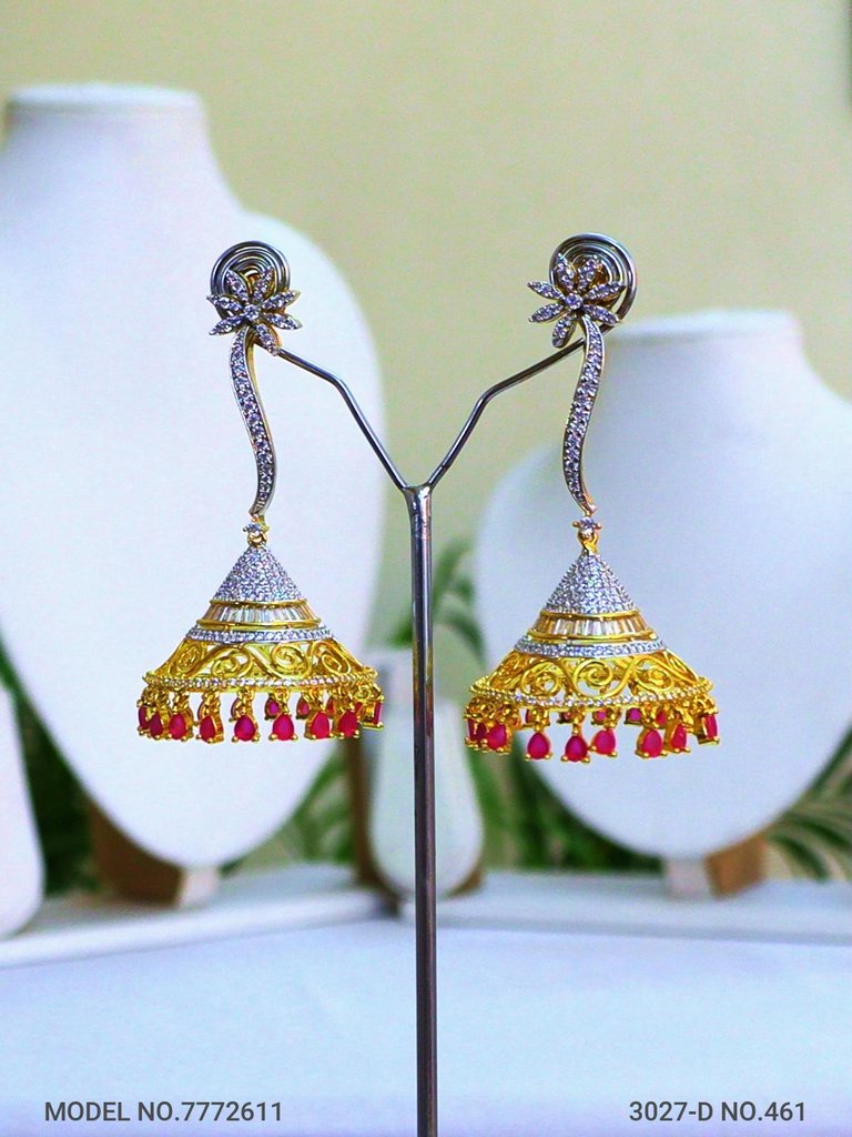 Statement Earrings with AD stones - Style 4 - Amaara World