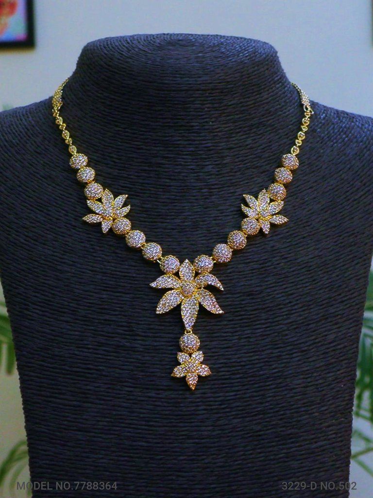 Traditional Design | American Diamond Jewelry Set - View 2 - Amaara World