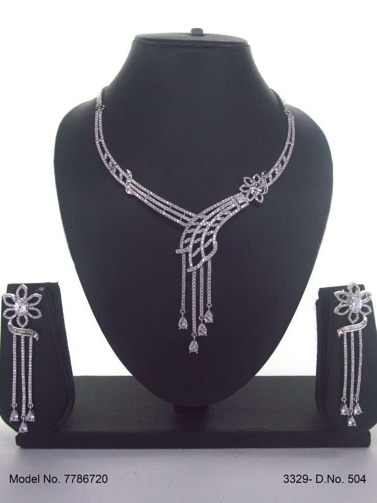 Artificial Diamond Cz Jewelry Set - Style 1 - Amaara World