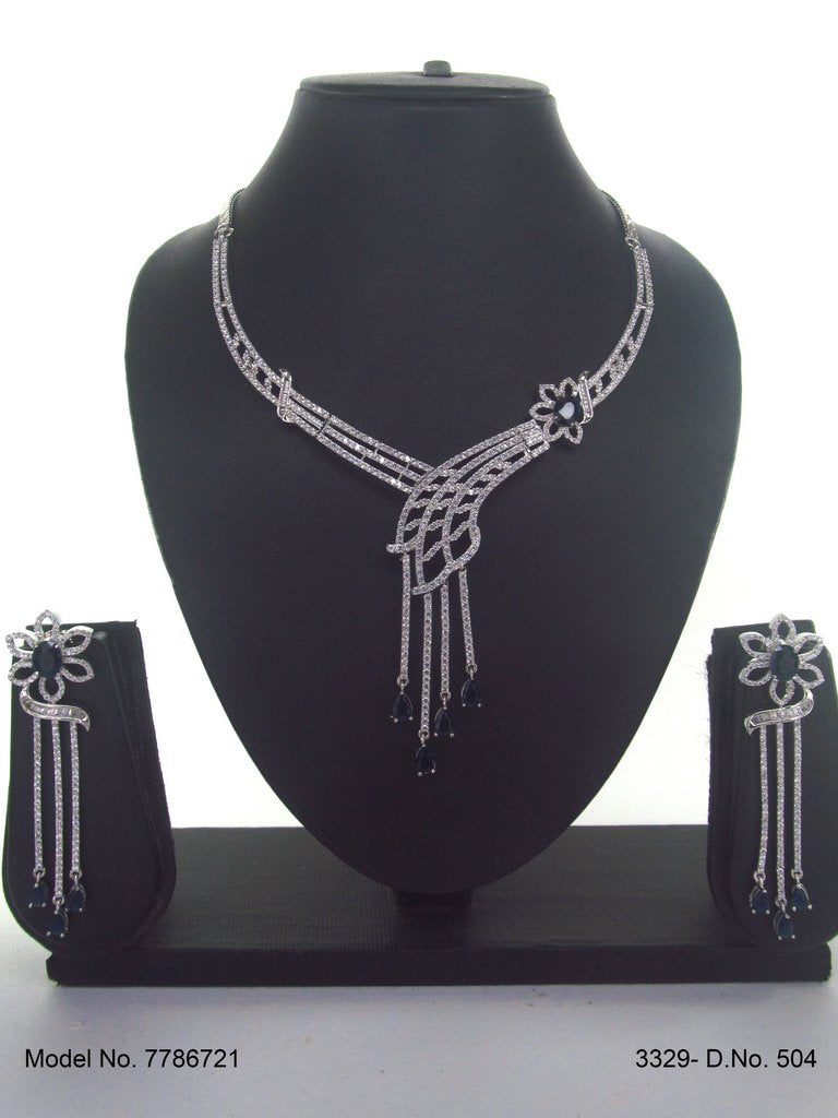 Artificial Diamond Cz Jewelry Set - Style 2 - Amaara World