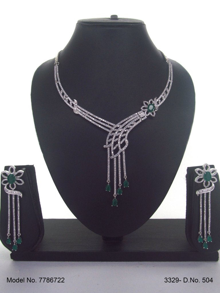 Artificial Diamond Cz Jewelry Set - Style 3 - Amaara World