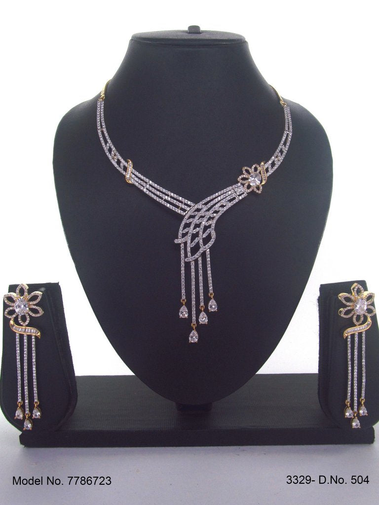 Artificial Diamond Cz Jewelry Set - Style 4 - Amaara World