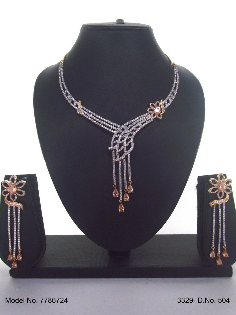 Artificial Diamond Cz Jewelry Set - Style 5 - Amaara World