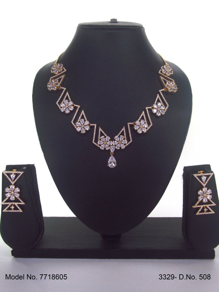 Original Cubic Zircon | Classic Necklace Set - Style 2 - Amaara World