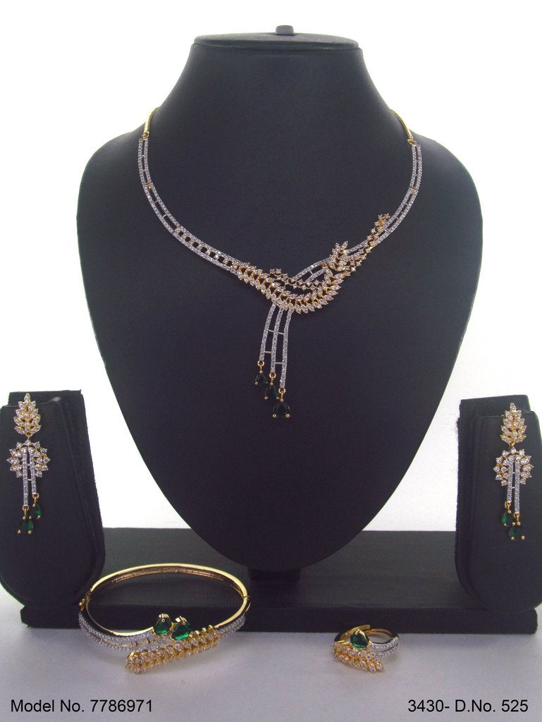 Original Cz Traditional Necklace - Style 3 - Amaara World