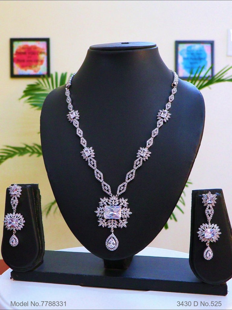 Imitation Diamond Cz Jewelry Set - Style 1 - Amaara World